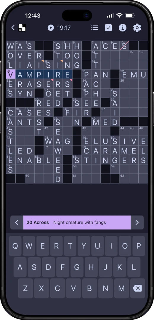 The same puzzle in the a purple night theme